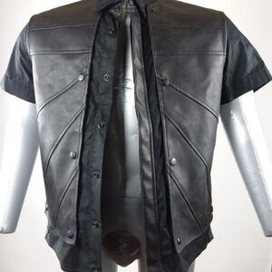 Vintage Lip Service Gothic Gothcore Punk Rocker Vegan Leather Vest Sz Small